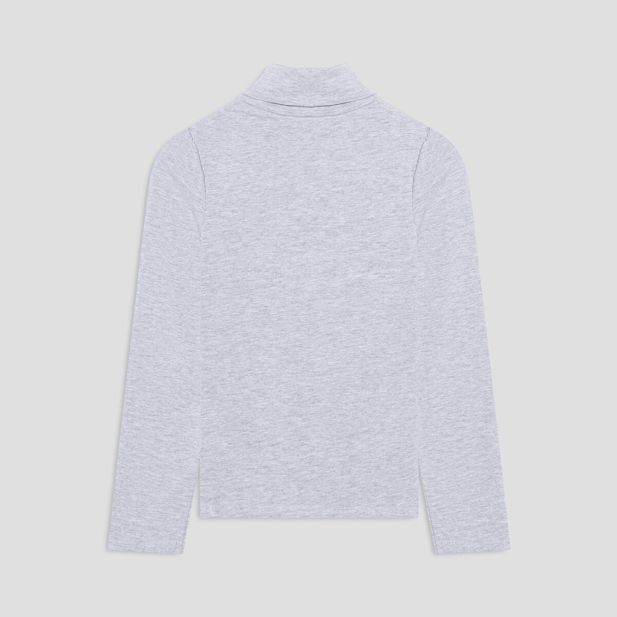 T-shirt col roulé manches longues coton gris fille
