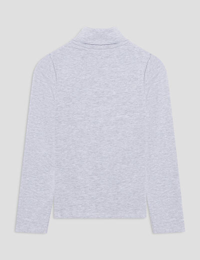 T-shirt col roulé manches longues coton gris fille
