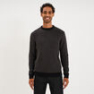 Pull c&ocirc;tel&eacute; col rond manches longues noir homme
