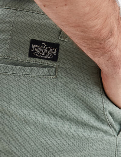 Pantalon chino slim stretch vert homme