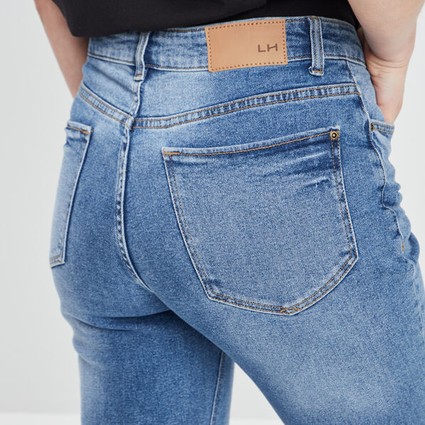 jeans mom taille haute denim double stone femme Jeans mom taille haute denim double stone femme