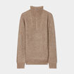 Pull avec col camionneur côtelé taupe homme