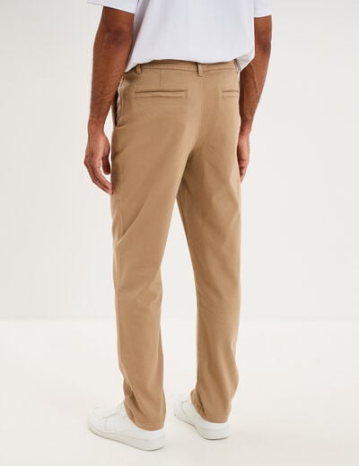 Pantalon chino droit confort beige homme