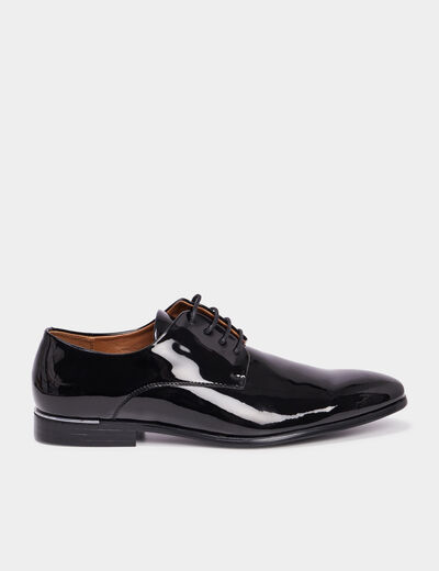 Derbies vernies à lacets noir homme