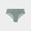 Shorty avec micro dentelle vert kaki femme