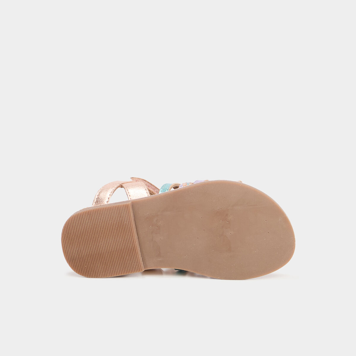 Sandales brides tressées en cuir multicolore fille