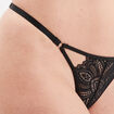 Tanga en dentelle coton noir femme