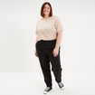 T-shirt col rond manches courtes coton beige femme grande taille