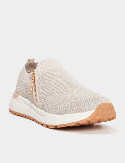 Baskets running à paillettes Mosquitos sable femme