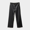 Pantalon simili cuir 7/8ème large noir femme