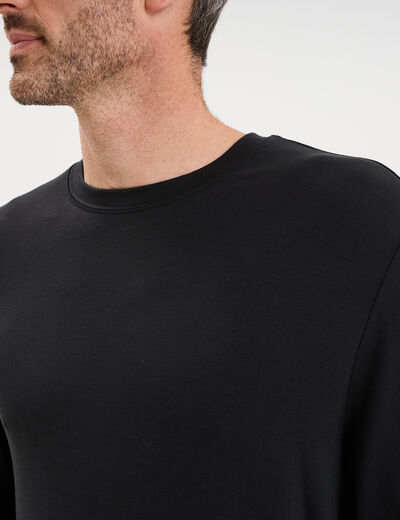 T-shirt chaud technique manches longues noir homme
