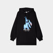 Sweat hoodie oversize &agrave; capuche Stitch noir femme