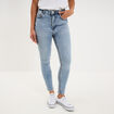 Jeans skinny taille haute cropped denim double stone femme