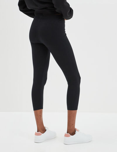 Legging 7/8ème taille élastiquée noir femme