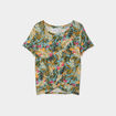 T-shirt taille effet noué coton vert émeraude femme