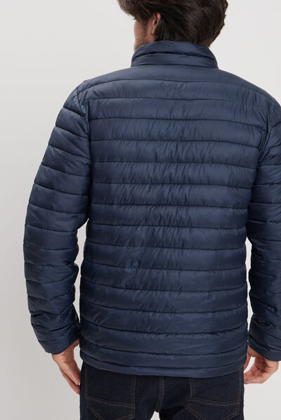 Doudoune droite légère col montant bleu marine homme