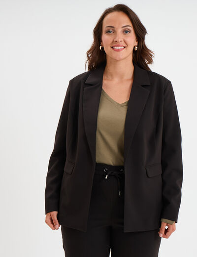 Veste blazer oversize noir femme grande taille