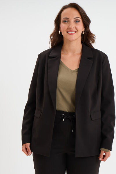 Veste blazer oversize noir femme grande taille