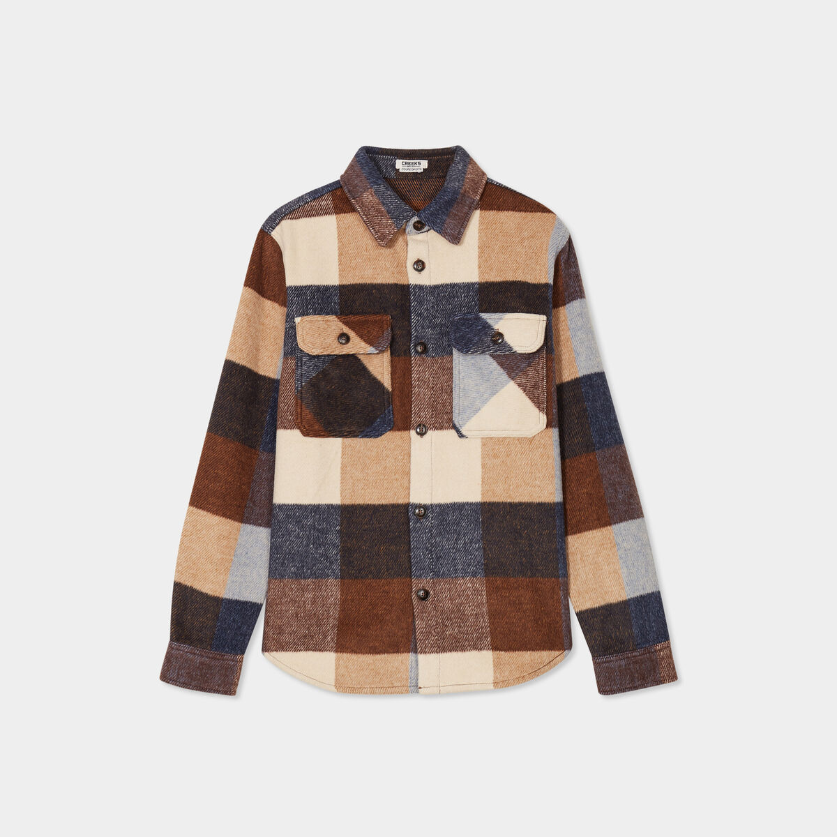 Surchemise droite 2 poches Creeks marron homme