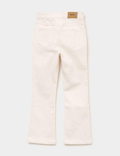 Pantalon bootcut twill 4 poches creme fille