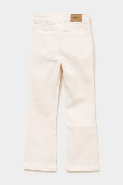 Pantalon bootcut twill 4 poches creme fille