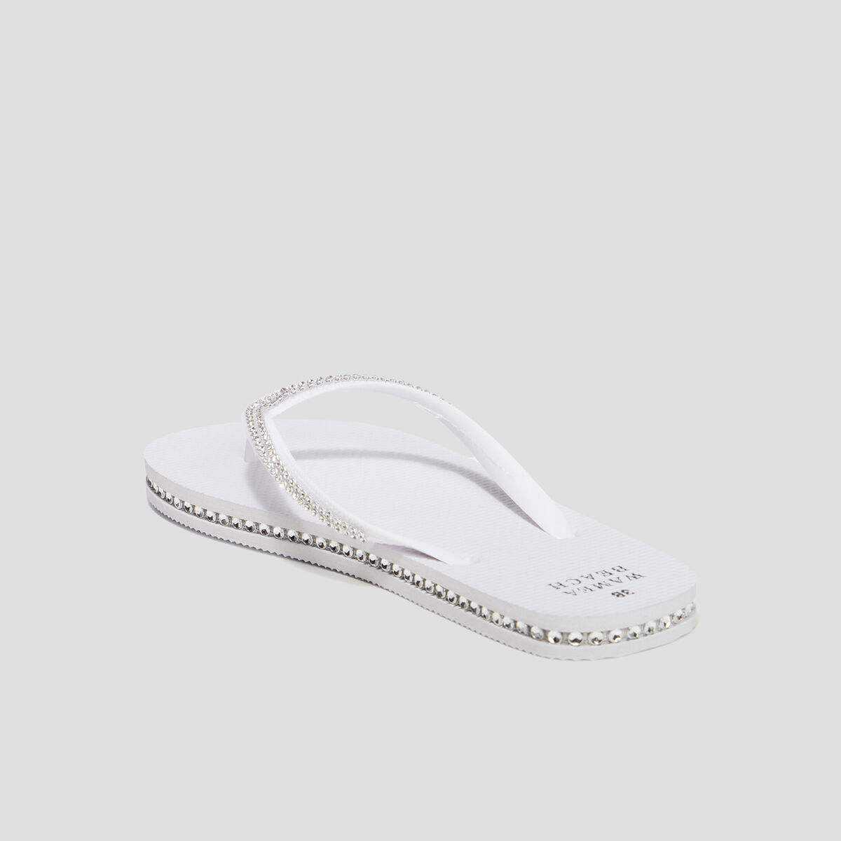 Tongs avec strass Wamea Beach blanc femme