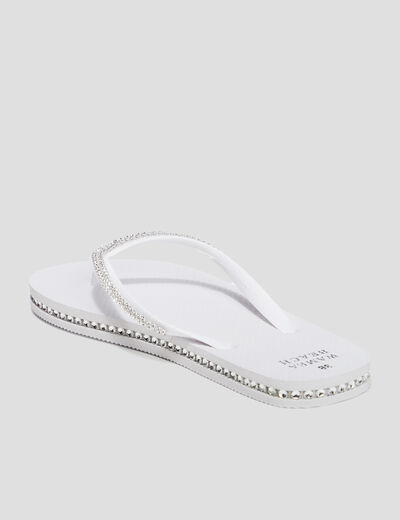 Tongs avec strass Wamea Beach blanc femme