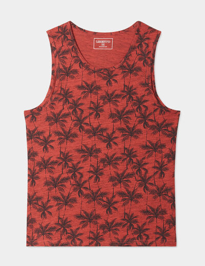 Débardeur col rond coton Liberto vieux rose homme