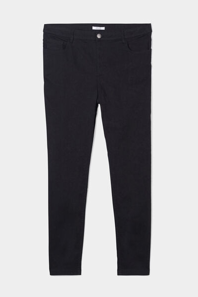 Pantalon slim noir femme grande taille