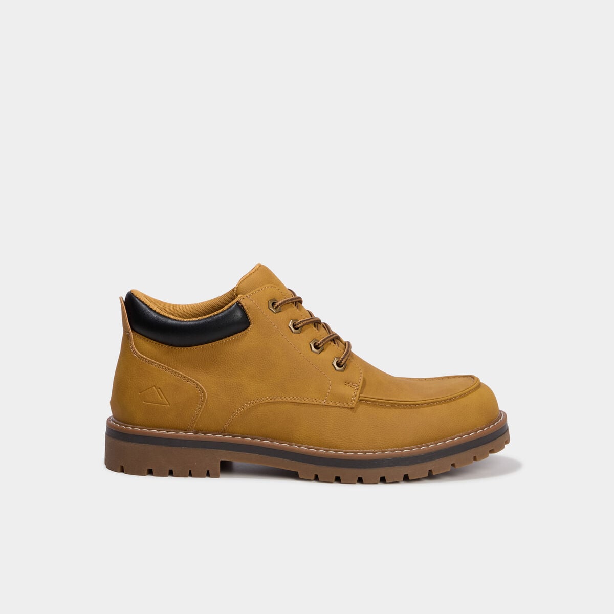 Boots crant&eacute;es &agrave; lacets jaune homme