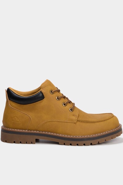 Boots crant&eacute;es &agrave; lacets jaune homme