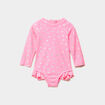 Combinaison de bain UV manches longues rose fluo b&eacute;b&eacute; fille