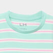 T-shirt c&ocirc;tel&eacute; manches courtes bleu turquoise fille