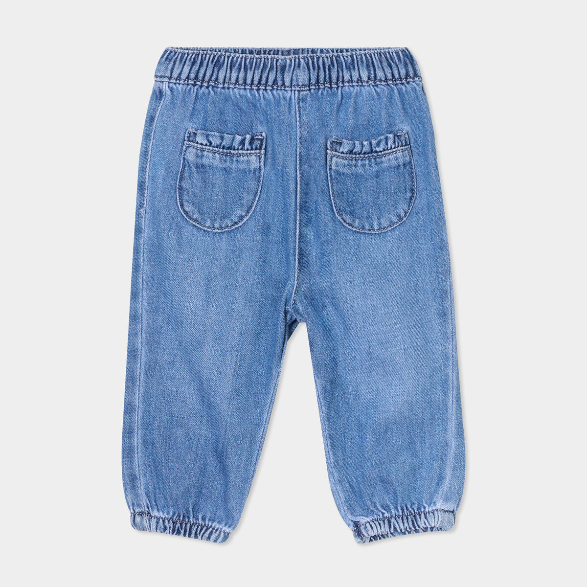 Jeans bas &eacute;lastiqu&eacute; coton denim double stone b&eacute;b&eacute; fille