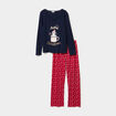 Ensemble pyjama pantalon t-shirt No&euml;l bleu marine femme