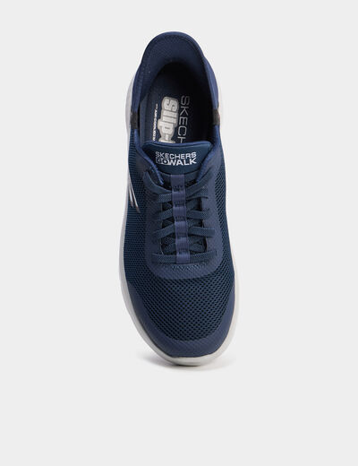 Baskets running à lacets élastiqués bleu homme