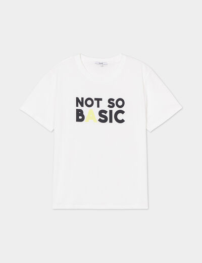 T-shirt coton manches courtes ecru femme