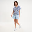 Chemise manches courtes 2 poches ecru femme