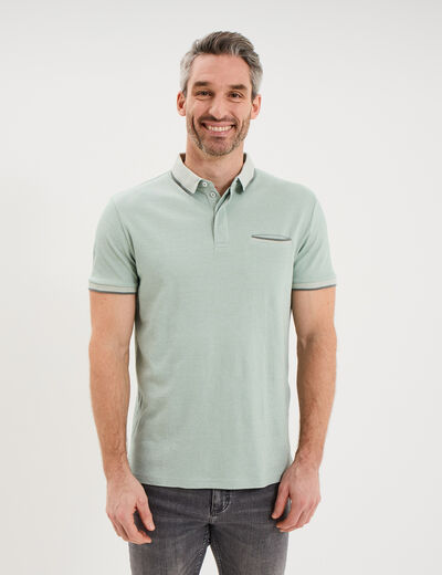 Polo manches courtes coupe droite vert pastel homme