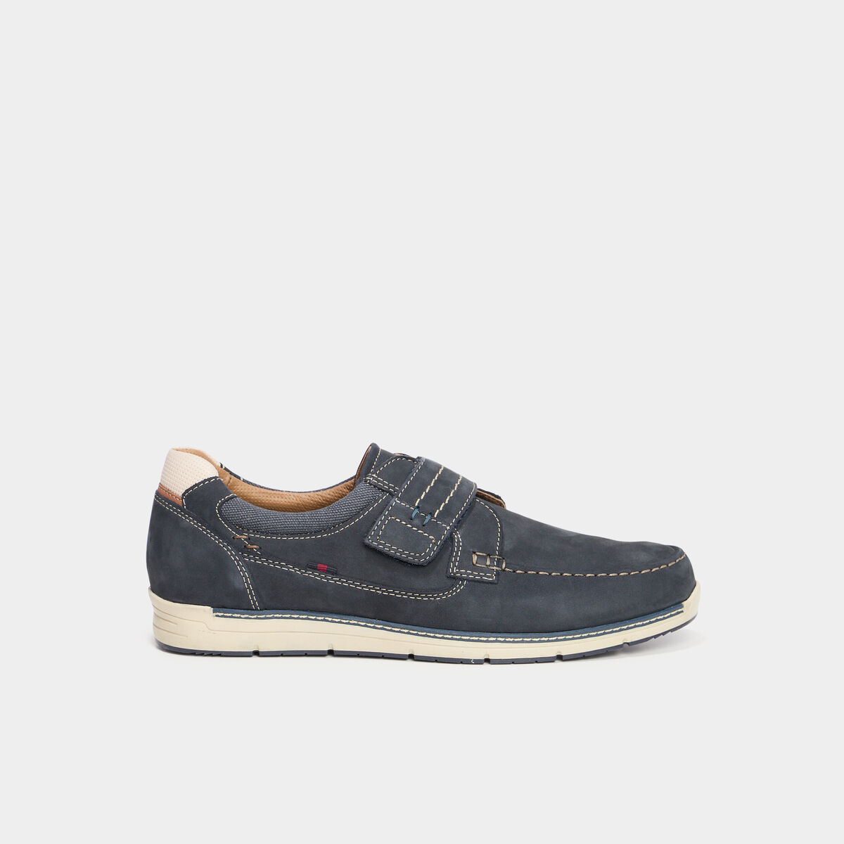 Chaussures bateau en cuir bleu homme
