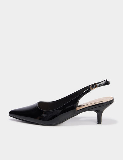 Escarpins vernis &agrave; talons noir femme