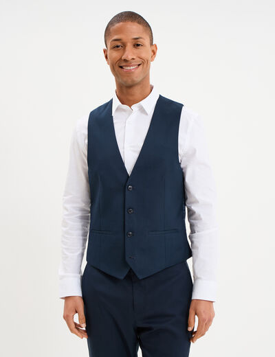 Gilet de costume sans manches bleu marine homme