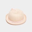 Chapeau tressé noeud et détail crochet sable fille