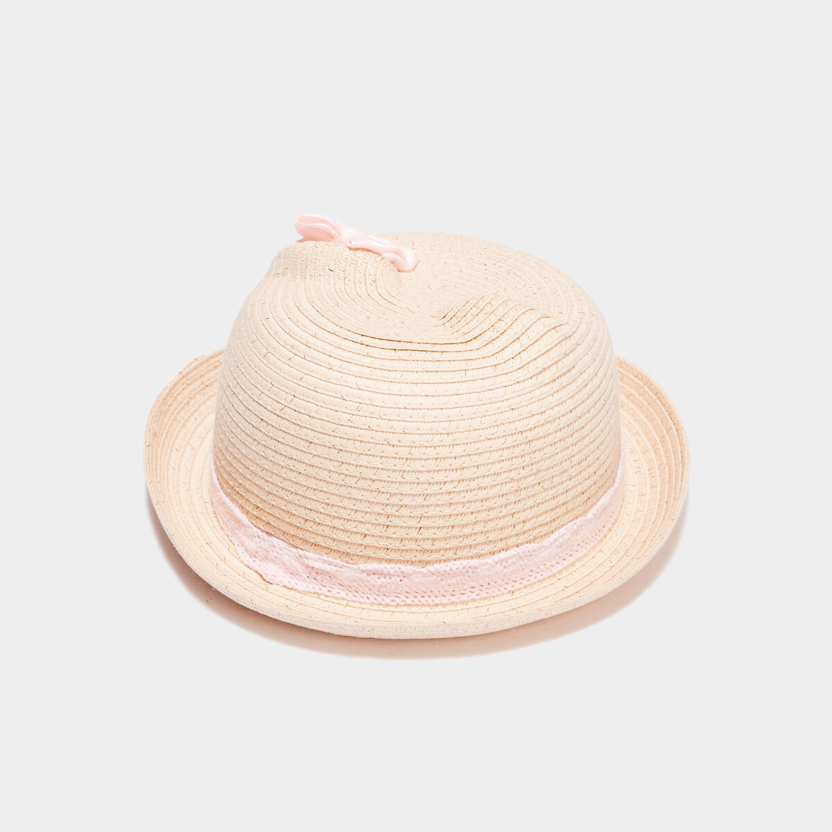Chapeau tressé noeud et détail crochet sable fille