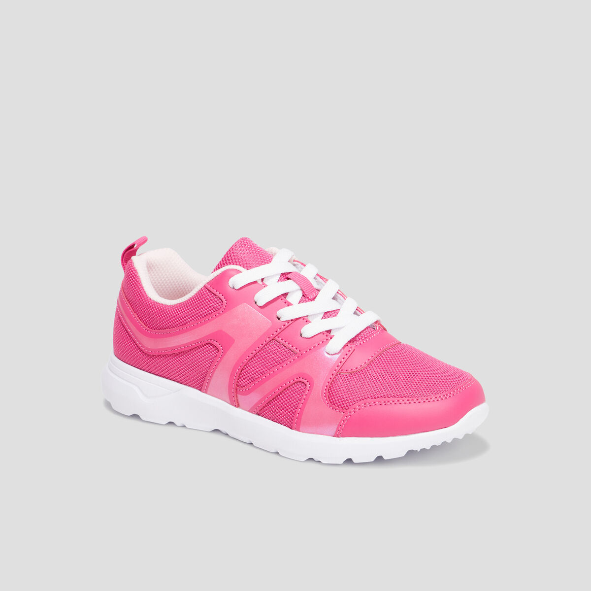 Baskets running à lacets rose fille