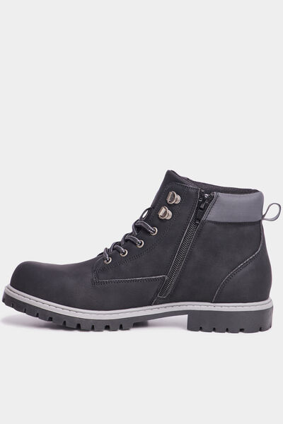 Boots crant&eacute;es zipp&eacute;es Trappeur noir gar&ccedil;on