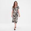 Robe midi évasée boucle au col Mosquitos noir femme