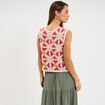 D&eacute;bardeur sans manches effet crochet multicolore femme