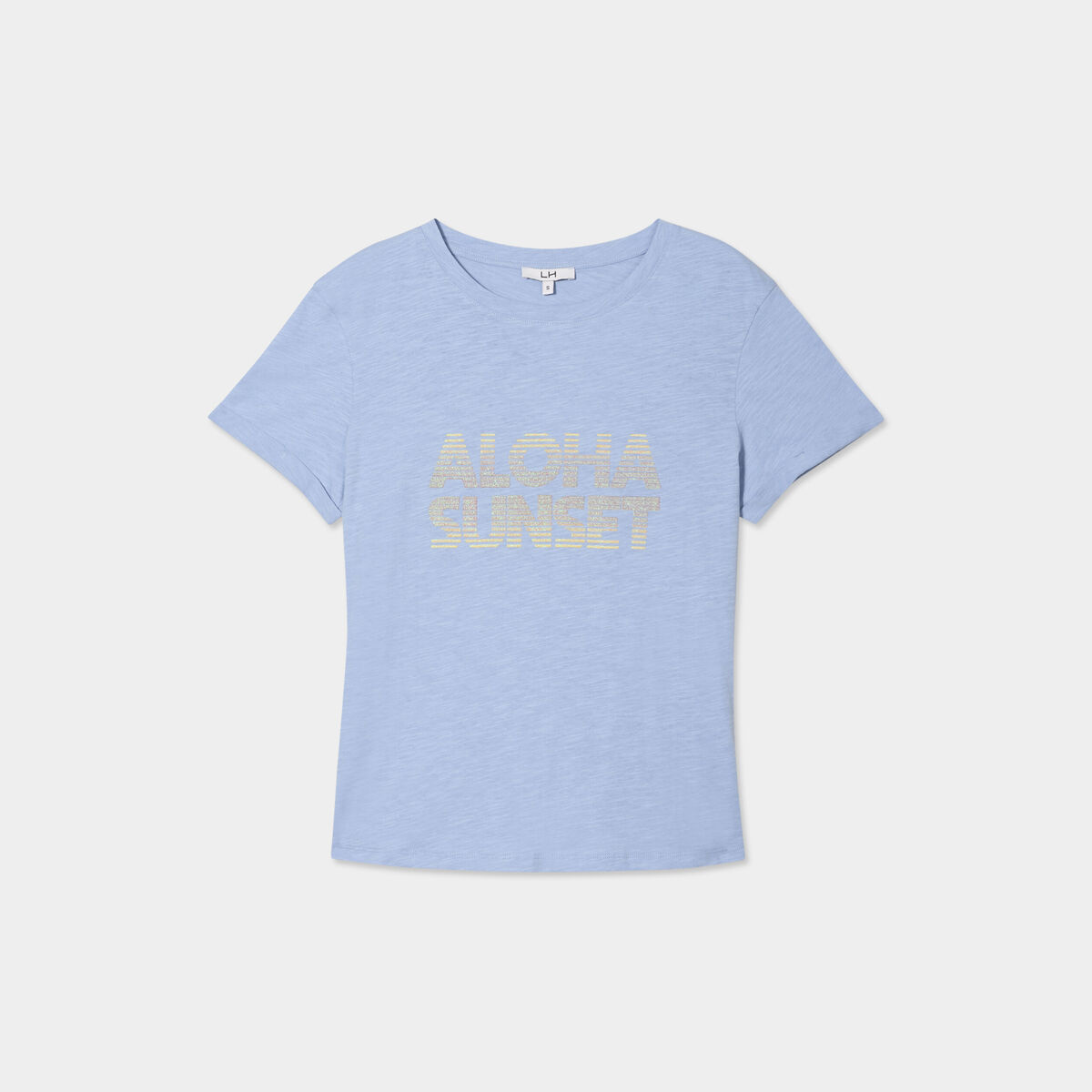 T-shirt manches courtes coton denim baby bleu femme