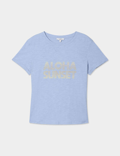 T-shirt manches courtes coton denim baby bleu femme